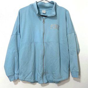 VS Pink Varsity Fleece Oversized Zip Up Sweatshirt